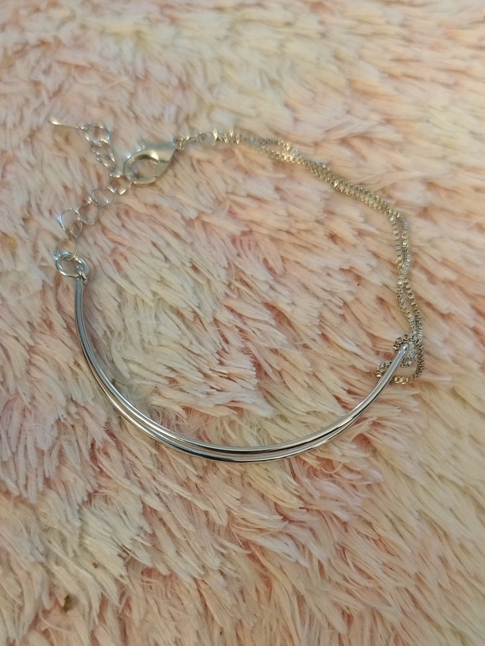 Silver Curved Bar Bracelet - Women Jewelry